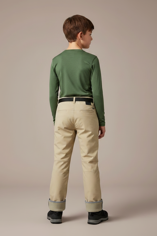 Pantalon Randonnée Beige Imperméable Enfant Doublé Polaire - Polyester - vue 2