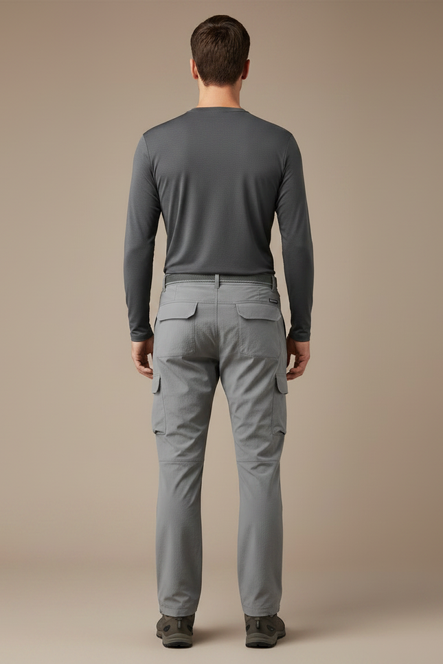 Pantalon Randonnée Gris Cargo Multi-poches Léger Homme - Polyester - vue 2