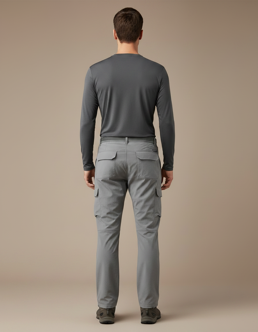 Pantalon Randonnée Gris Cargo Multi-poches Léger Homme - Polyester - vue 2