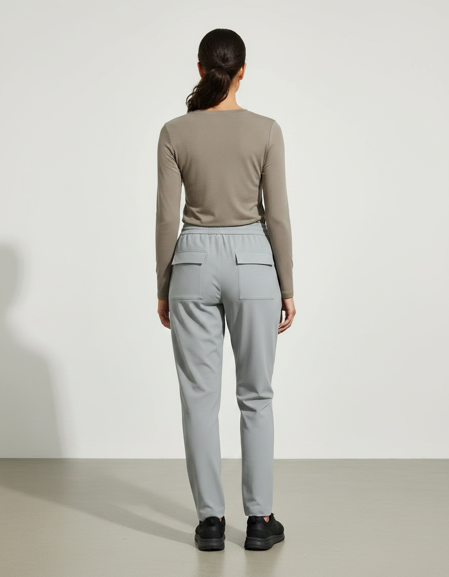Pantalon Randonnée Gris Cargo Stretch Ajustable Léger - Polyester - vue 2