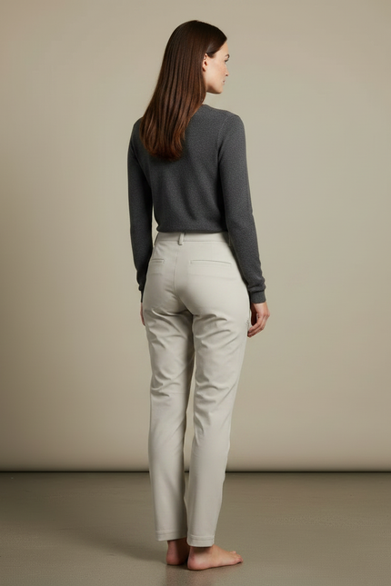 Pantalon Randonnée Beige Femme Coupe Droite Léger - Polyester - vue 2