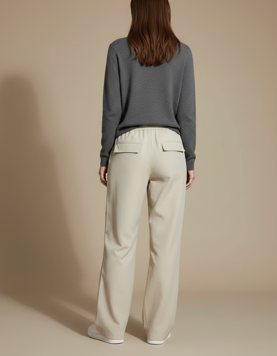 Pantalon Randonnée Beige Ample Cordon Décontracté Femme - Polyester - vue 2
