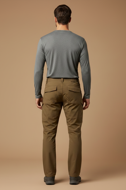 Pantalon Randonnée Kaki Cargo Homme Tactique Multi-poches - Polyester - vue 2