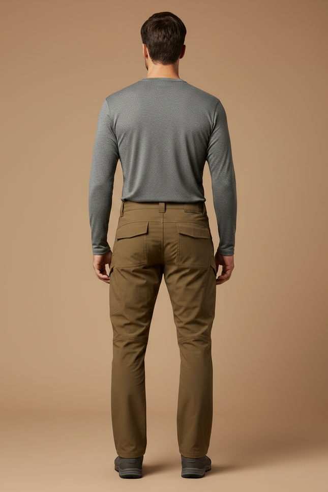 Pantalon Randonnée Kaki Cargo Homme Tactique Multi-poches - Polyester - vue 2