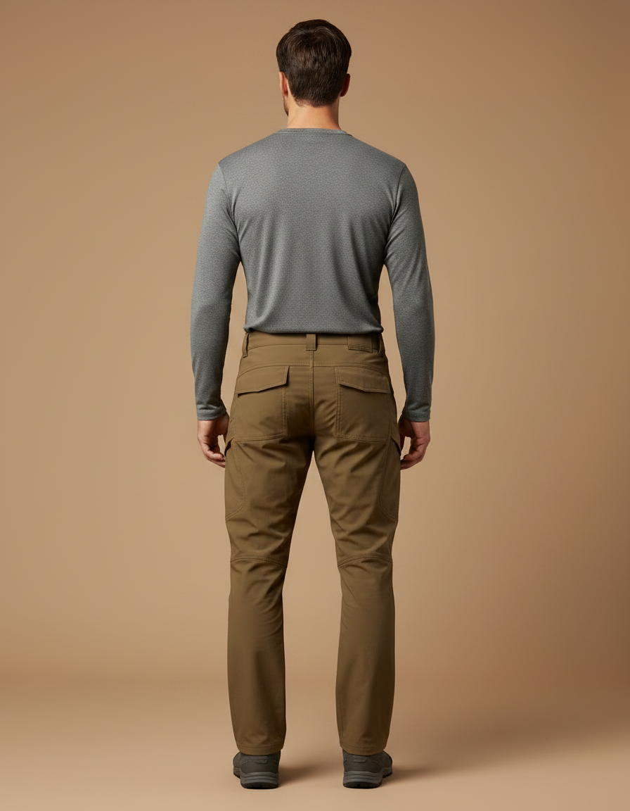 Pantalon Randonnée Kaki Cargo Homme Tactique Multi-poches - Polyester - vue 2