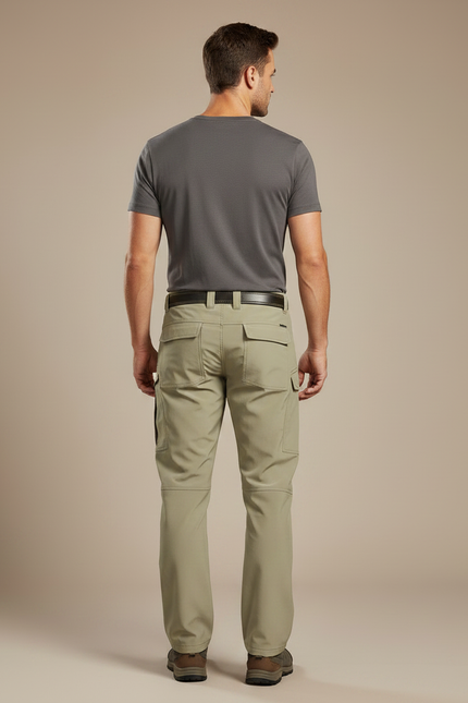 Pantalon Randonnée Homme Kaki Cargo Léger Imperméable - Polyester - vue 2