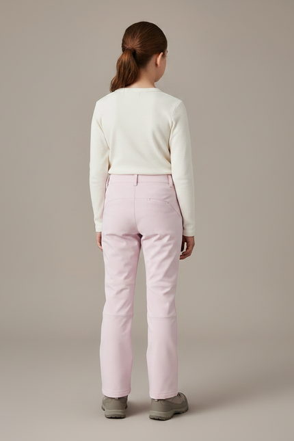 Pantalon Randonnée Rose Clair Droit Zippé Fille - Polyester - vue 2