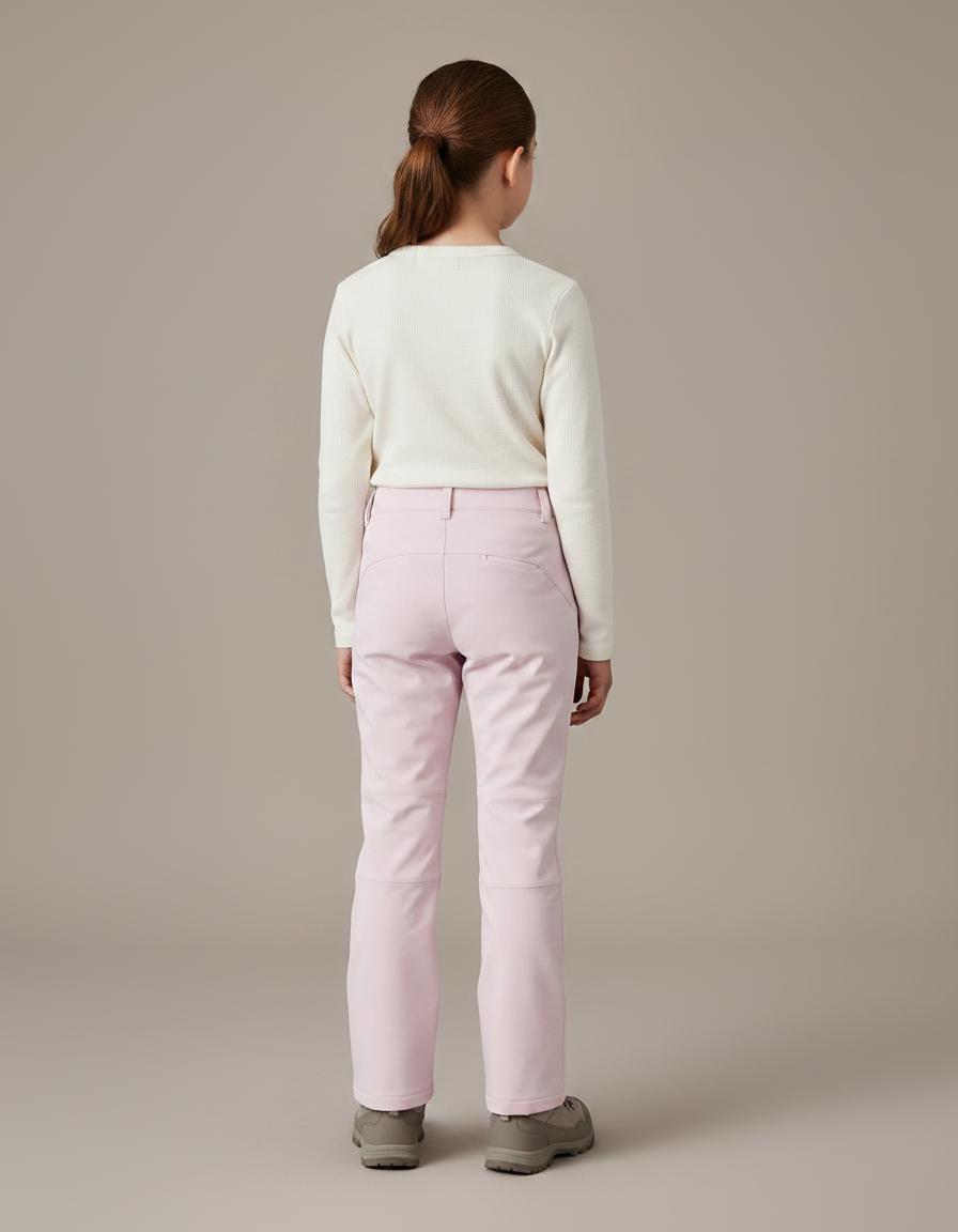 Pantalon Randonnée Rose Clair Droit Zippé Fille - Polyester - vue 2