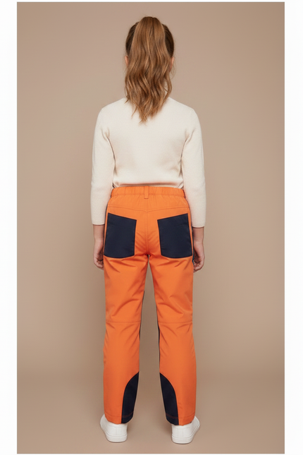 Pantalon Randonnée Enfant Orange Marine Imperméable Softshell - Polyester - vue 2