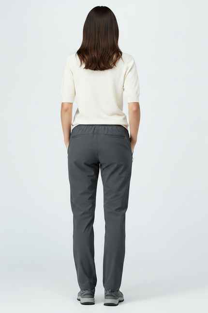 Pantalon Randonnée Gris Léger Respirant Élastique Femme - Polyester - vue 2