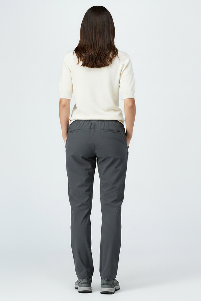 Pantalon Randonnée Gris Léger Respirant Élastique Femme - Polyester - vue 2