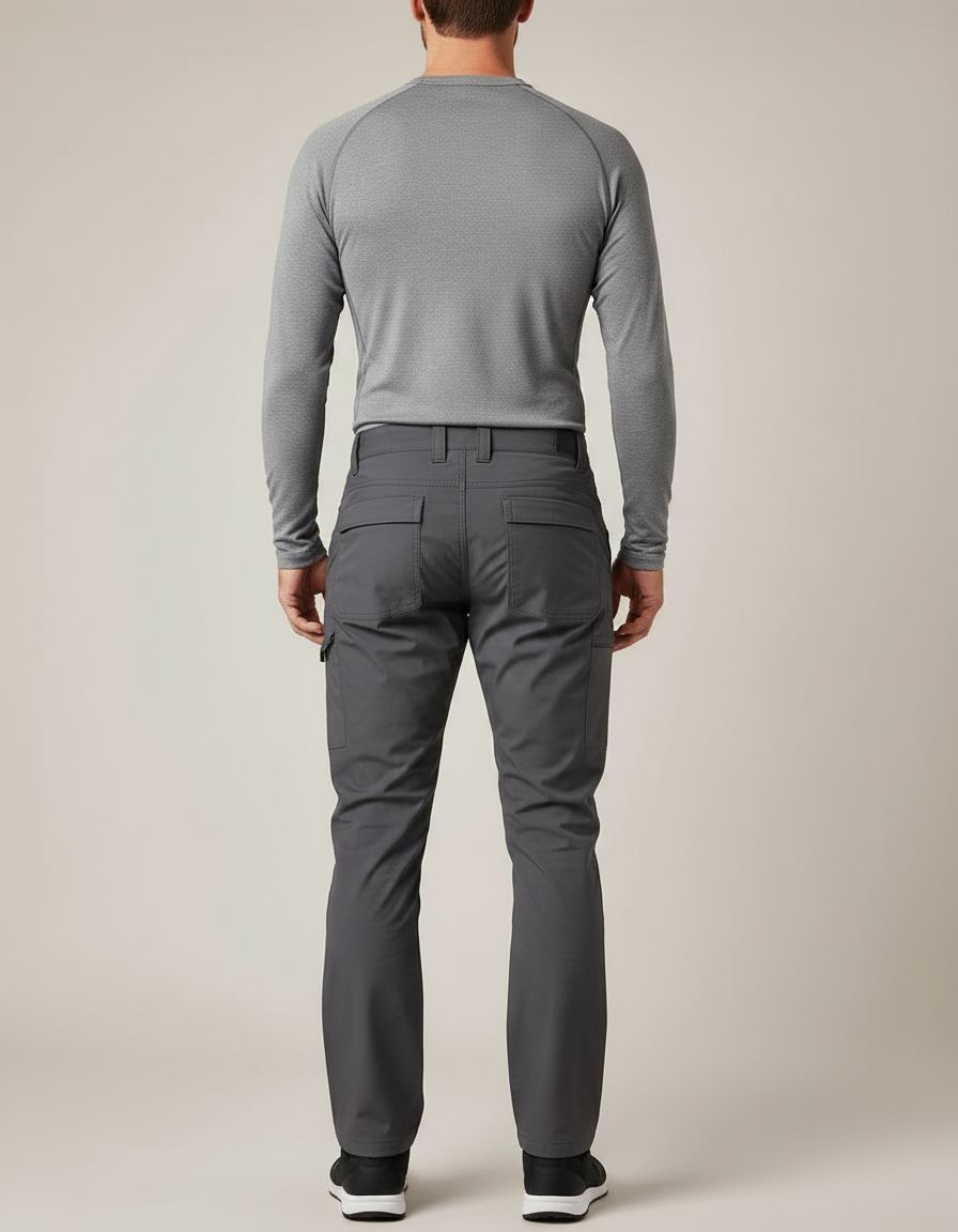 Pantalon Randonnée Gris Homme Résistant Coupe Droite - Polyester - vue 2