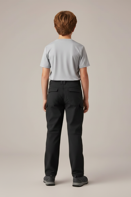 Pantalon Randonnée Noir Enfant Cargo Léger Confortable - Polyester - vue 2
