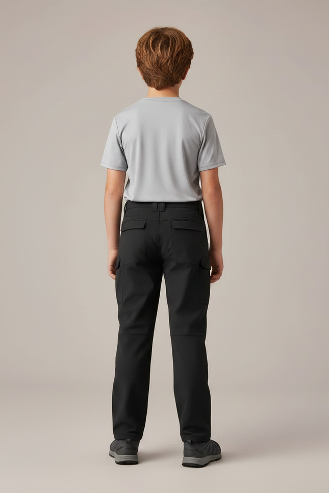 Pantalon Randonnée Noir Enfant Cargo Léger Confortable - Polyester - vue 2