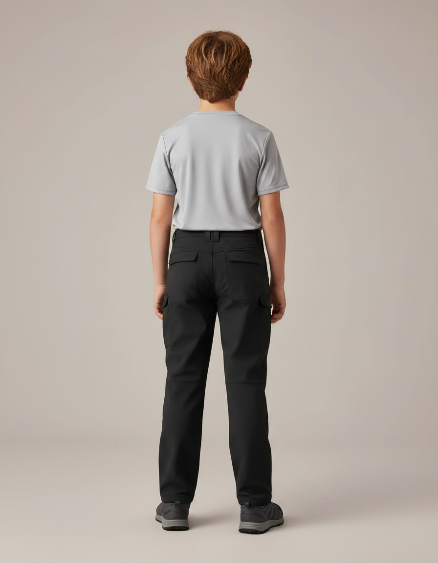Pantalon Randonnée Noir Enfant Cargo Léger Confortable - Polyester - vue 2