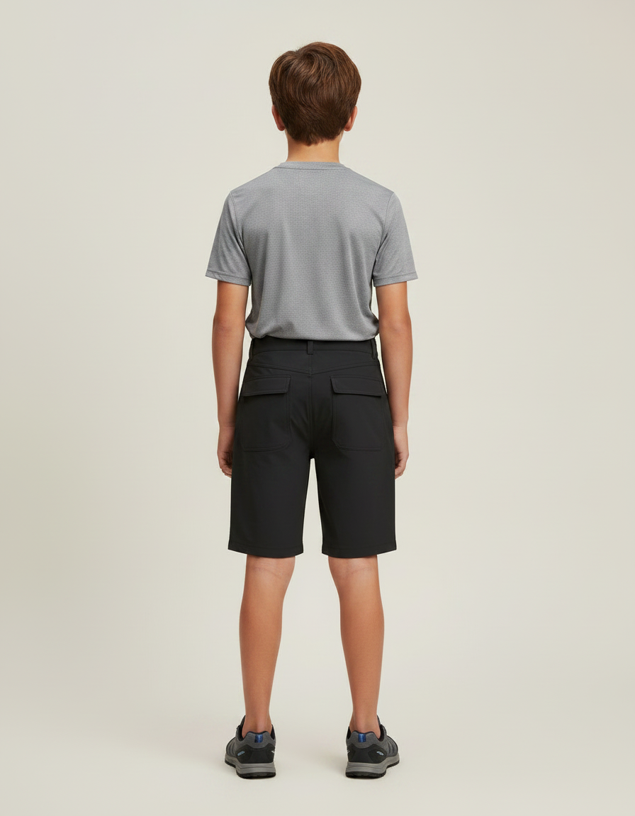 Pantalon Randonnée Noir Cargo Léger Enfant - Polyester - vue 2