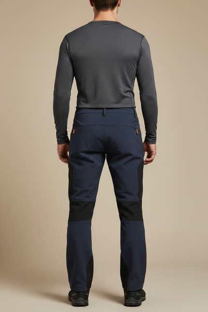 Pantalon Randonnée Homme Bleu Marine Softshell Renforcé Hiver - Polyester - vue 2