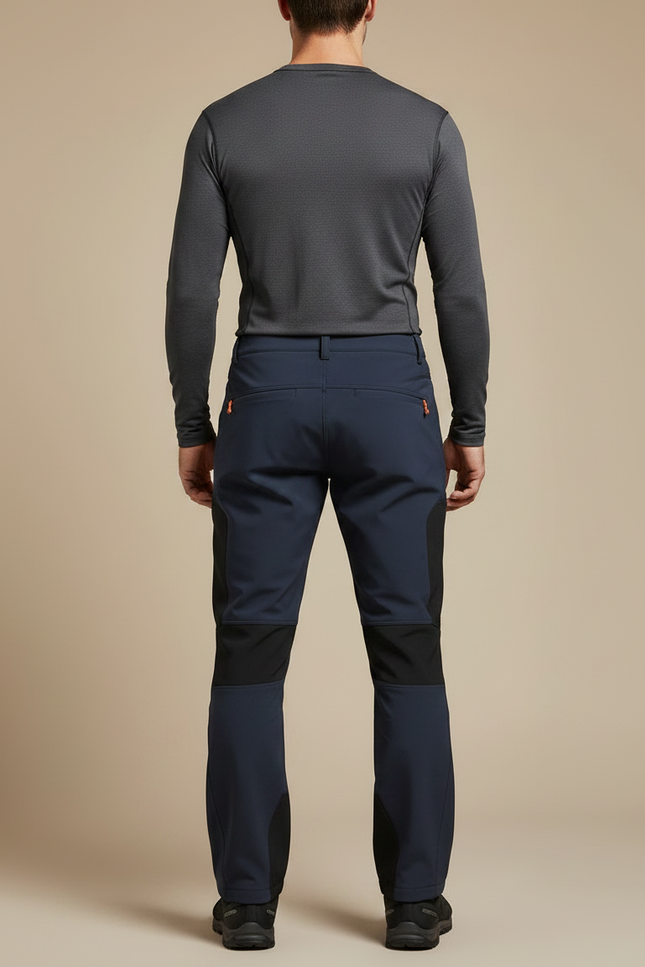 Pantalon Randonnée Homme Bleu Marine Softshell Renforcé Hiver - Polyester - vue 2
