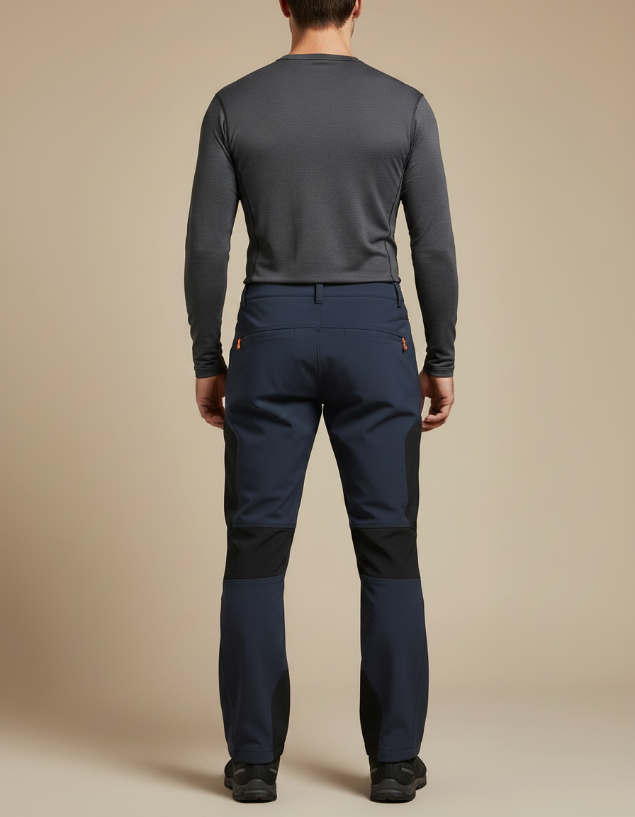 Pantalon Randonnée Homme Bleu Marine Softshell Renforcé Hiver - Polyester - vue 2