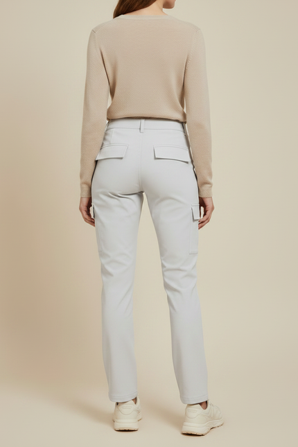 Pantalon Randonnée Gris Cargo Coupe Droite Femme - Simili cuir - vue 2