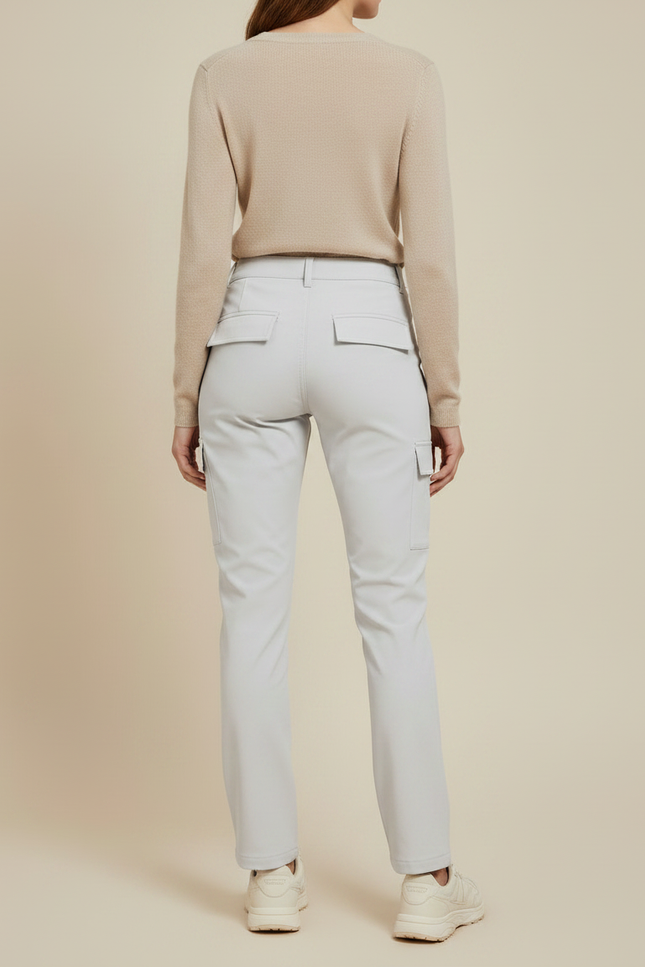 Pantalon Randonnée Gris Cargo Coupe Droite Femme - Simili cuir - vue 2