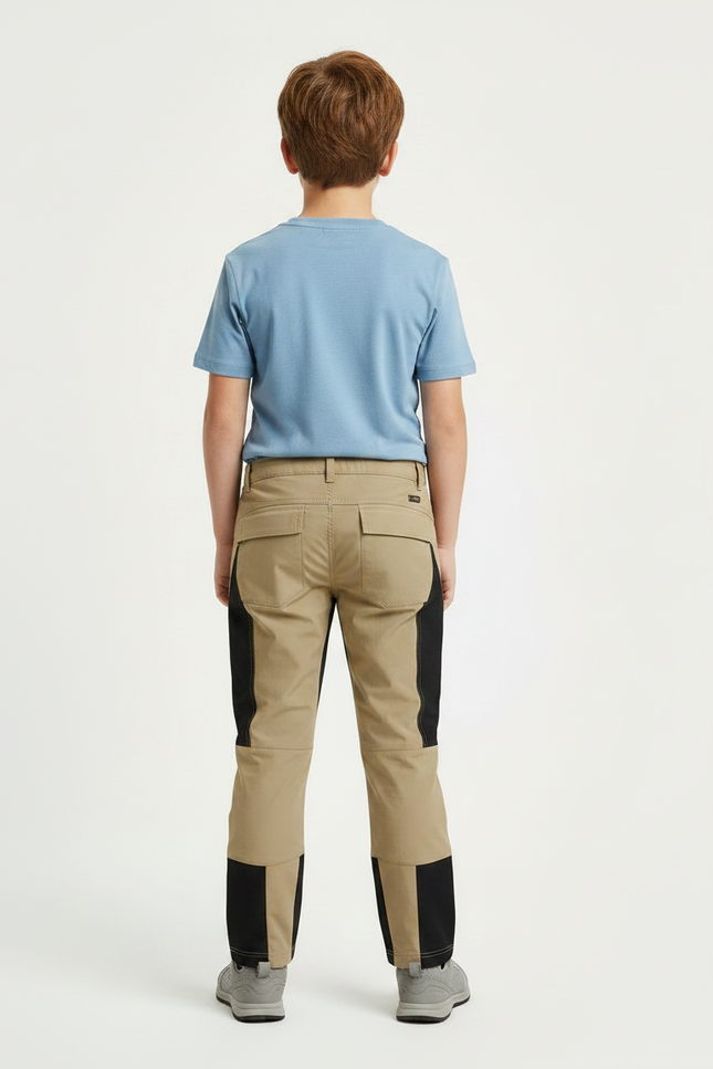 Pantalon Randonnée Beige Cargo Enfant Léger - Polyester - vue 2