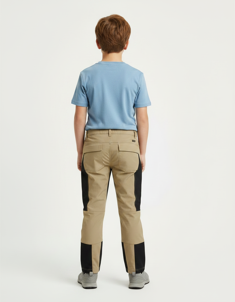 Pantalon Randonnée Beige Cargo Enfant Léger - Polyester - vue 2