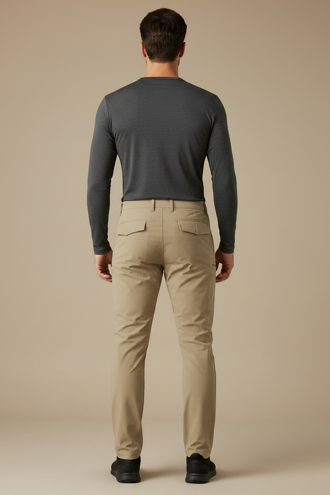 Pantalon Cargo Randonnée - Beige Polyester - vue 2