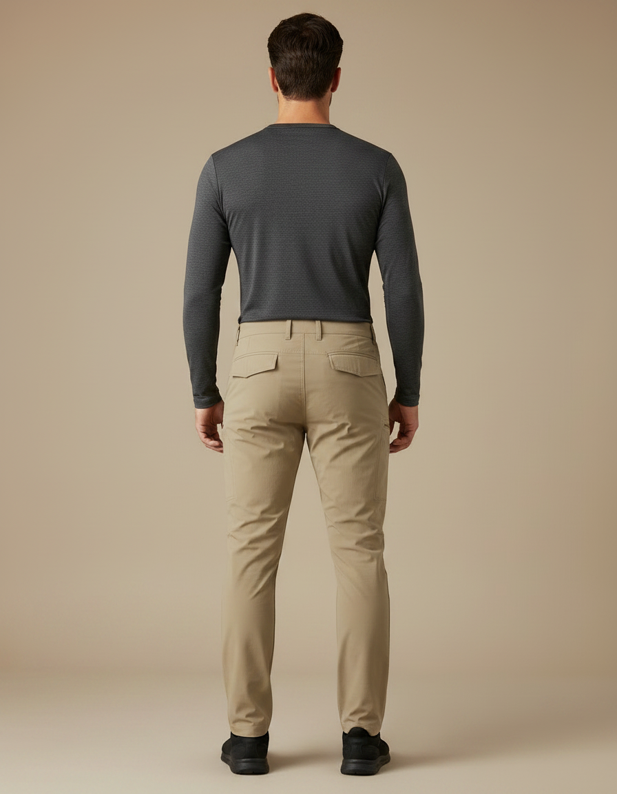 Pantalon Cargo Randonnée - Beige Polyester - vue 2