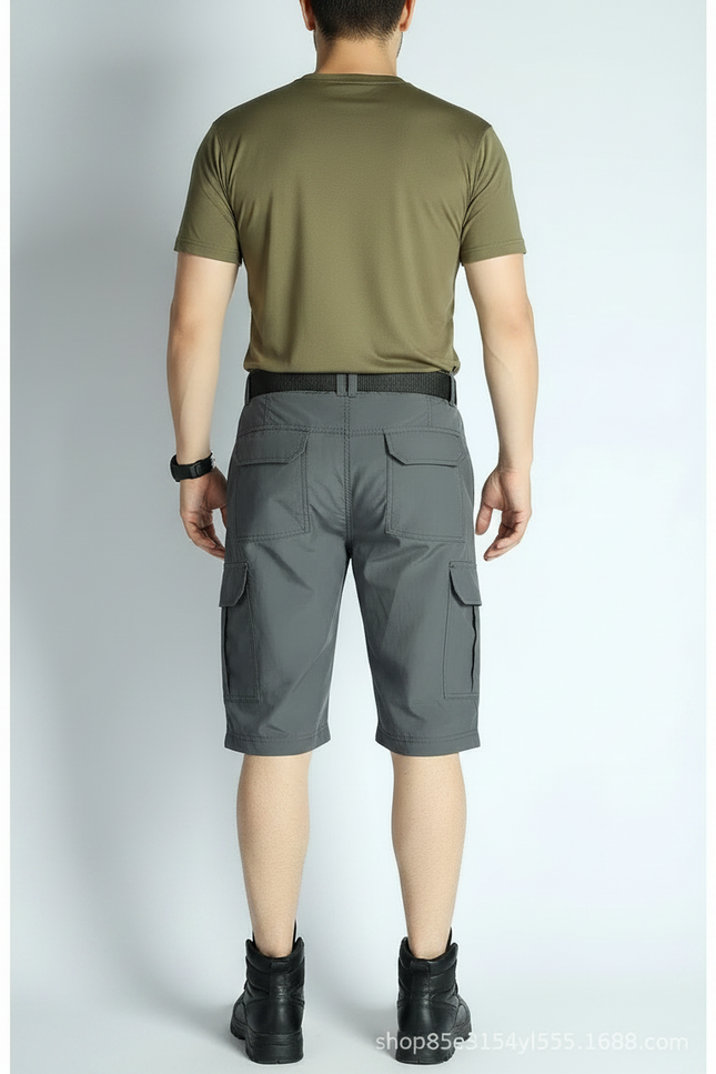 Pantalon Randonnée Gris Cargo Léger Homme Détachable - Polyester - vue 2