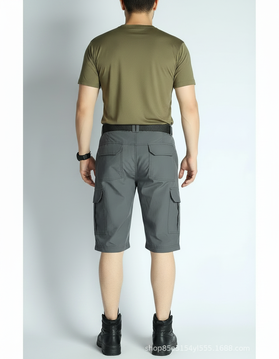 Pantalon Randonnée Gris Cargo Léger Homme Détachable - Polyester - vue 2