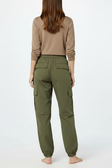 Pantalon Randonnée Kaki Cargo Fluide Femme - Polyester - vue 2