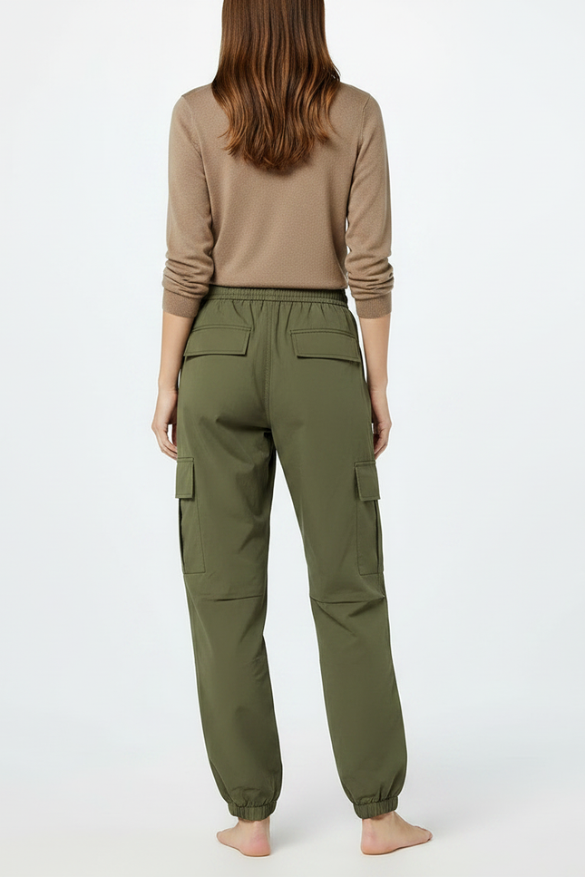 Pantalon Randonnée Kaki Cargo Fluide Femme - Polyester - vue 2