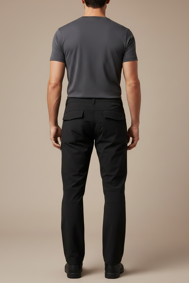 Pantalon Randonnée Noir Homme Cargo Élastique Multi-poches - Polyester - vue 2