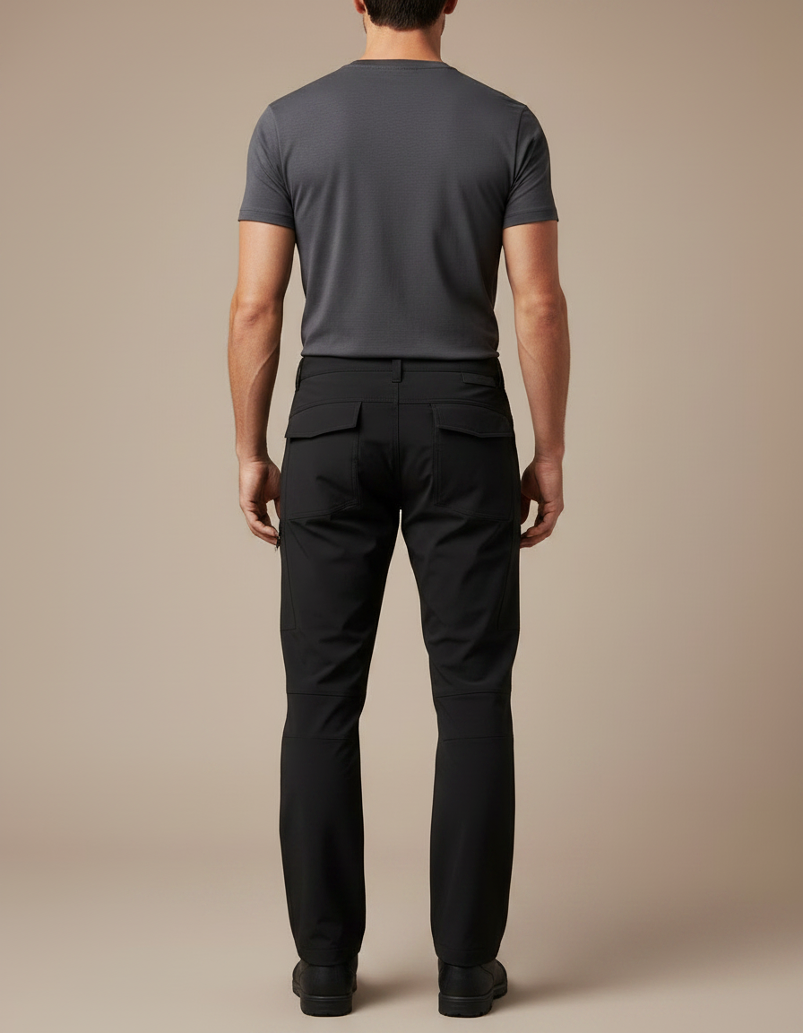 Pantalon Randonnée Noir Homme Cargo Élastique Multi-poches - Polyester - vue 2