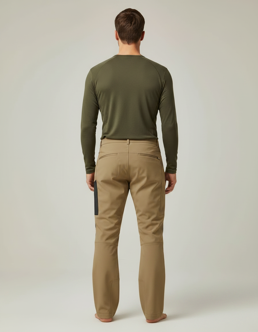 Pantalon Randonnée Grand Froid - Kaki Polyester - vue 2
