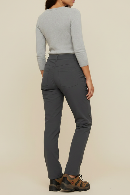 Pantalon Randonnée Gris Doublé Polaire Imperméable Femme - Polyester - vue 2