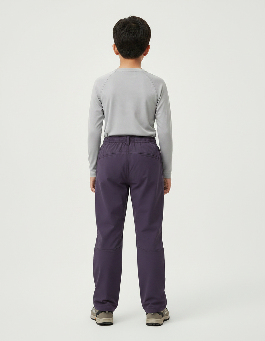 Pantalon Randonnée Violet Coupe Droite Enfant Sport - Polyester - vue 2