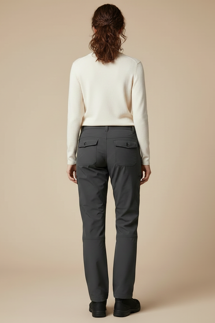 Pantalon Randonnée Gris Uni Coupe Droite Femme - Polyester - vue 2