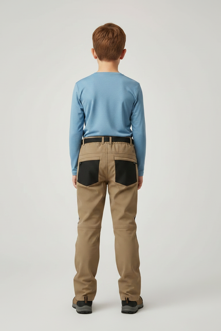 Pantalon Randonnée Kaki Bicolore Renforcé Enfant Hiver - Polyester - vue 2
