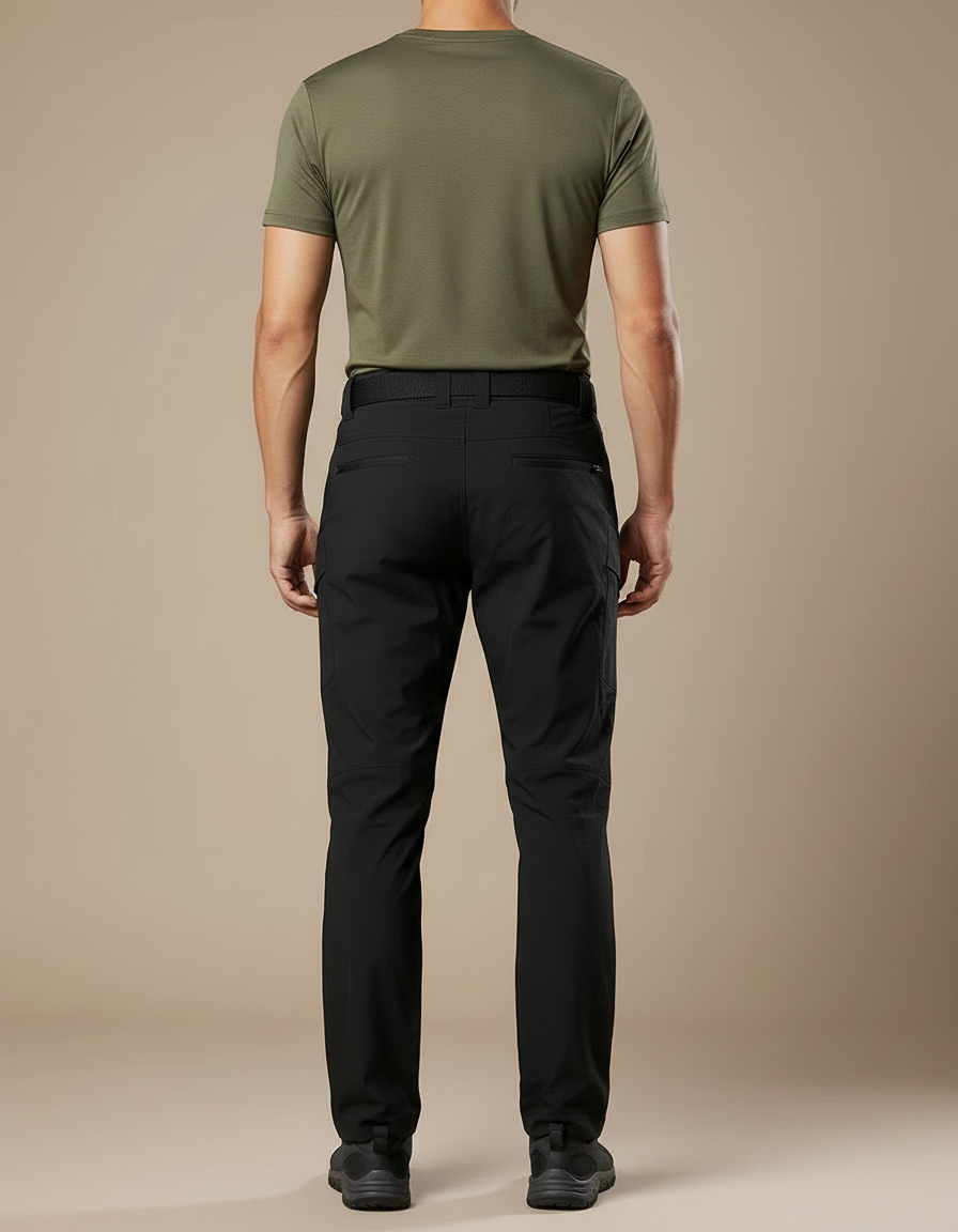 Pantalon Randonnée Noir Tactique Respirant Séchage Rapide Homme - Polyester - vue 2