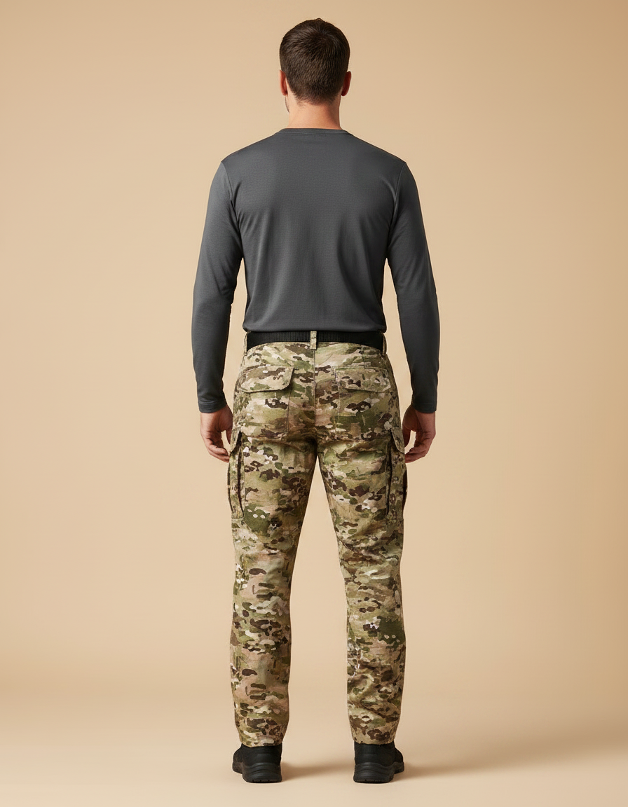 Pantalon Randonnée Camouflage Cargo Multipoches Homme Tactique Résistant - Multicolore Toile - vue 2