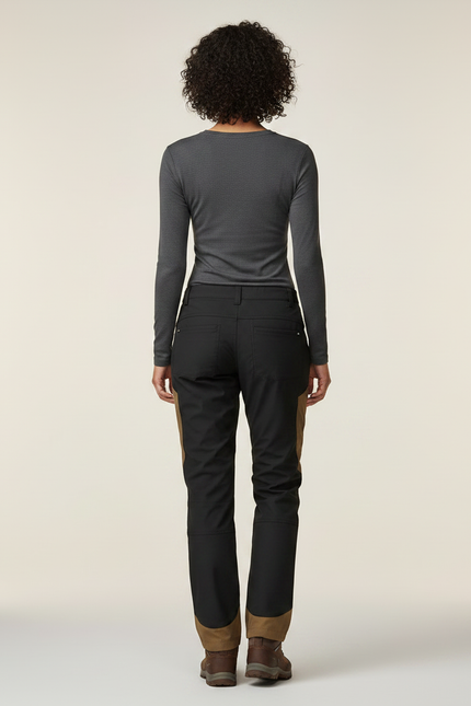 Pantalon Randonnée Femme Bicolore Noir Marron Robuste - Multicolore Polyester - vue 2