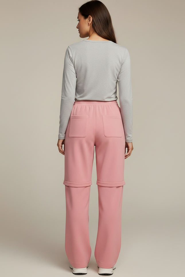 Pantalon Randonnée Rose Convertible Ample Décontracté Femme - Molleton - vue 2