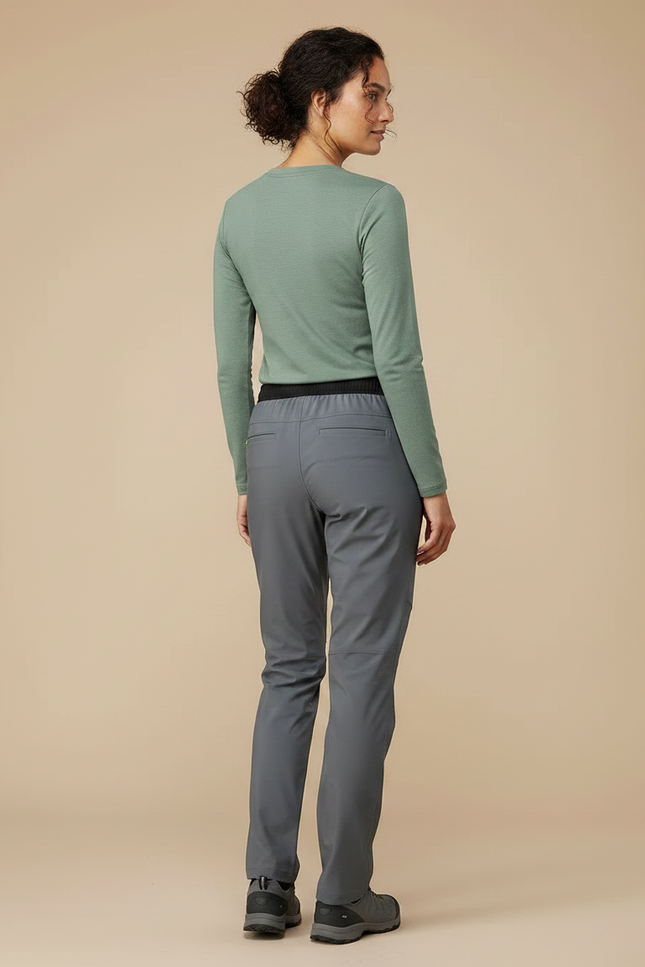 Pantalon Randonnée Gris Séchage Rapide Cordon Femme - Polyester - vue 2