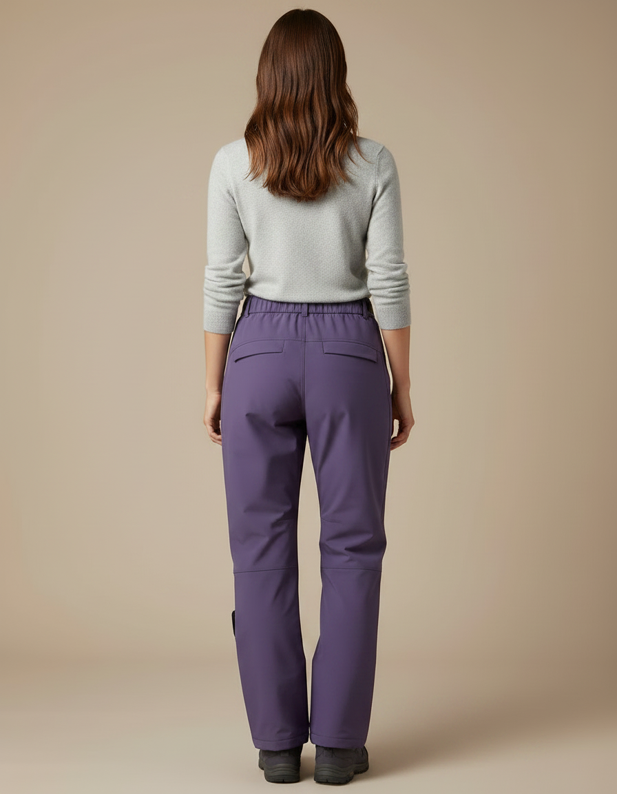 Pantalon Randonnée Violet Imperméable Ceinture Femme Hiver - Polyester - vue 2