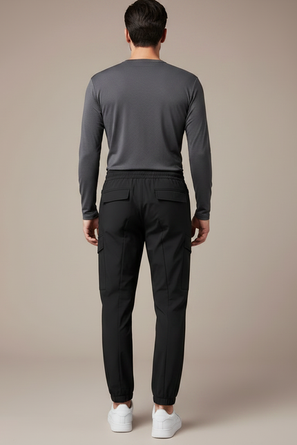 Pantalon Randonnée Noir Cargo Homme Stretch Sport - Polyester - vue 2