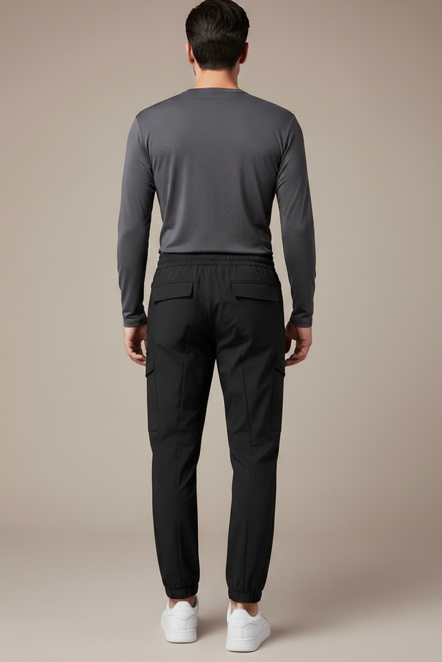 Pantalon Randonnée Noir Cargo Homme Stretch Sport - Polyester - vue 2