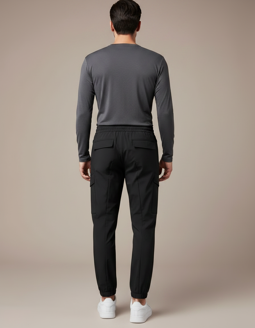 Pantalon Randonnée Noir Cargo Homme Stretch Sport - Polyester - vue 2
