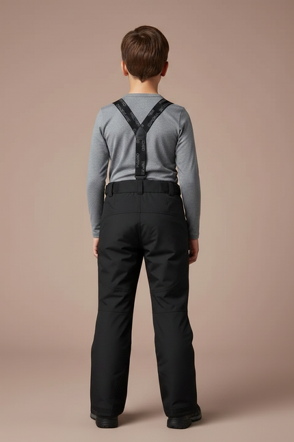 Pantalon Randonnée Noir Bretelles Ajustables Impermé Chaud - Polyester - vue 2